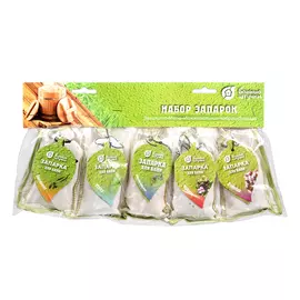 Набор Запарок в сумочке 5шт (Мята, Эвкалипт, Душица, Можжевельник,Чабрец) "Банные штучки" /6
