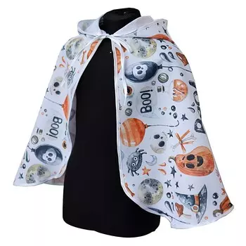 Накидка детская Larisol Kids белая с тыквами р.50