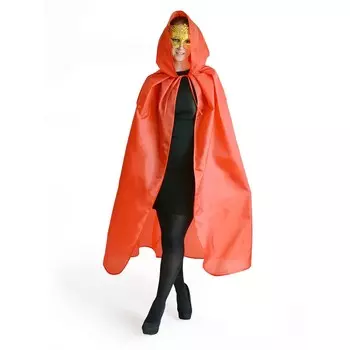 Накидка Гаргамелла матовая с капюшоном красный 130-140