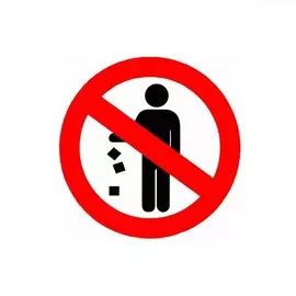 Наклейка Duck and Dog не мусорить круглое 100х100 мм