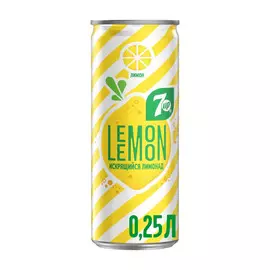 Напиток газированный 7UP Lemon искрящийся лимонад 0,25 л