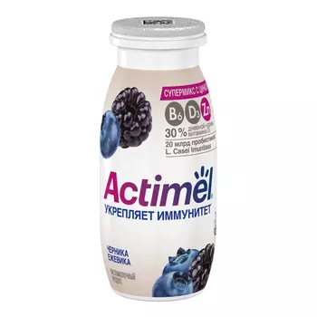 Напиток кисломолочный Actimel с черникой и ежевикой 1,5%, 95 г