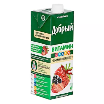 Напиток сокосодержащий Добрый Фруктовые ягоды, 0,95 л