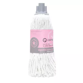 Насадка для швабры CISNE с резьбой, верёвочная, хлопок, экстра-белая, 250 г