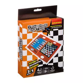 Настольная игра BONDIBON Удачная партия 3в1 шахматы, шашки, нарды 15,5x20x4,2 см