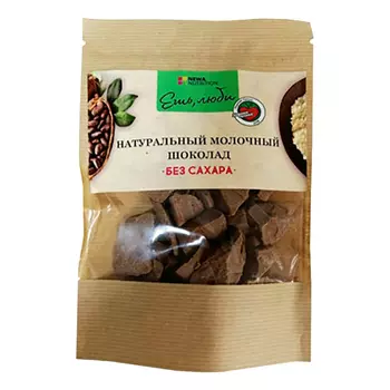 Натуральный шоколад Newa Nutrition молочный без сахара, 100 г