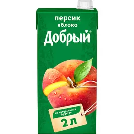 Нектар Добрый Персик-Яблоко с мякотью 2 л
