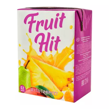 Нектар Fruit Hit Мультифруктовый, 0,2 л