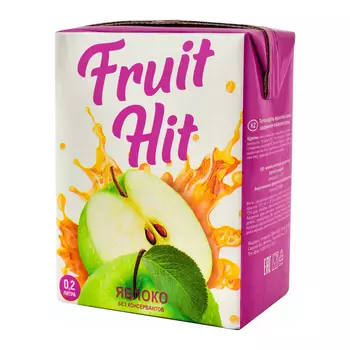 Нектар Fruit Hit Яблочный, 0,2 л