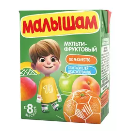 Нектар ФрутоНяня Малышам мультифрукт неосветленный с 8-ми месяцев 200 мл