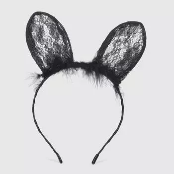 Ободок Long Cheng Yiwu City ушки с боа черные