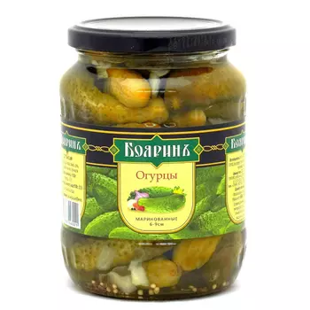 Огурцы Бояринъ маринованные стеклянная банка Россия 720 мл