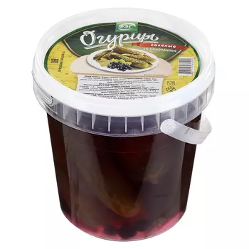 Огурцы ФЭГ соленые со смородиной, 800 г