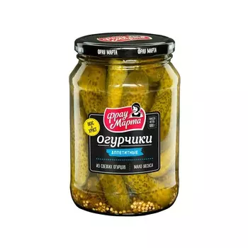 Огурцы Фрау Марта маринованные аппетитные 680 г