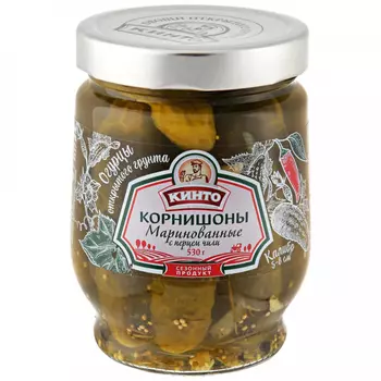 Огурцы маринованные Кинто с перцем чили 530 г