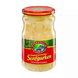 Огурцы очищенные Spreewald Feldmann в горчичном маринаде 720 мл