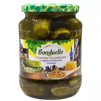 Огурцы по-дижонски Bonduelle с медом и семенами горчицы, 720 мл