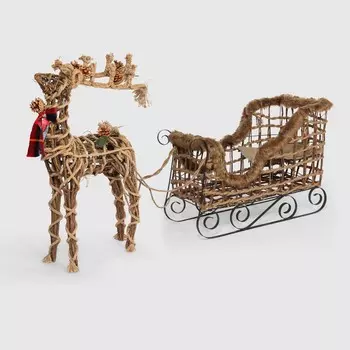 Олени с санями James arts 84х54х55 см