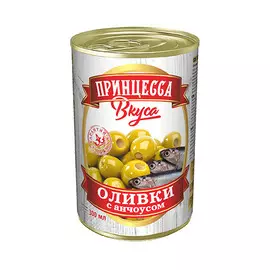 Оливки Принцесса Вкуса с анчоусом 300 мл