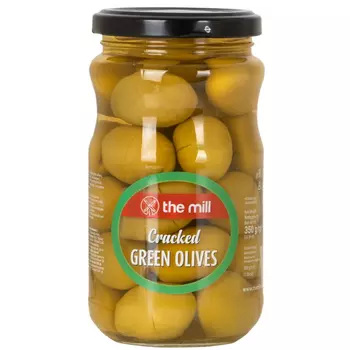 Оливки The Mill надломленные зеленые, 350 г