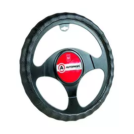 Оплётка руля Autoprofi кожа чёрный размер М 1/25