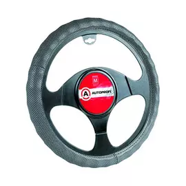 Оплётка руля Autoprofi кожа тёмно-серый размер М 1/25