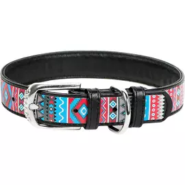 Ошейник для собак COLLAR Waudog с рисунком Этно 12 мм 19-25 см Черный