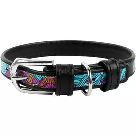 Ошейник для собак COLLAR Waudog с рисунком Лето 12 мм 21-29 см Черный