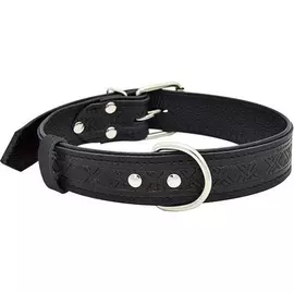 Ошейник для собак ZOOEXPRESS Hight Line с тиснением 35 мм 60 см Черный