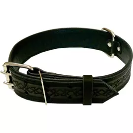 Ошейник для собак ZOOEXPRESS Hight Line с тиснением 45 мм 65 см Черный