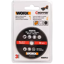 Отрезной диск Worx по металлу Worx 76х1,2х10 мм 3 шт