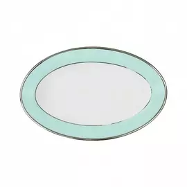 Овальное блюдо Porcel Myth Ethereal Blue 31x20 см