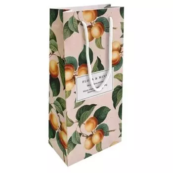 Пакет бумажный подарочный Be Smart 15х32 см. Коллекция "Flora", персики