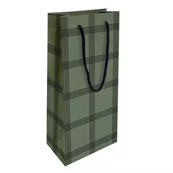 Пакет бумажный подарочный Be Smart 15х32 см. Коллекция "Tweed", клетка