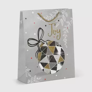 Пакет подарочный Due Esse Christmas glitterata 33x12x42 см