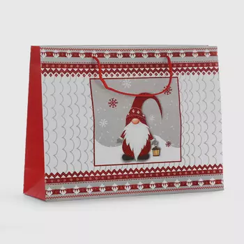 Пакет подарочный Due Esse Christmas gnomo di natale 33x12x45,4 cм