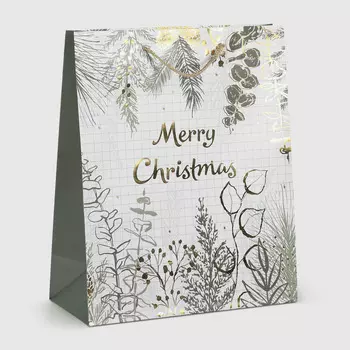 Пакет подарочный Due Esse Christmas natalizia oro 27x12x33 см