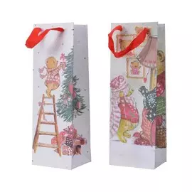 Пакет подарочный Kaemingk 10х12х36 см в ассортименте