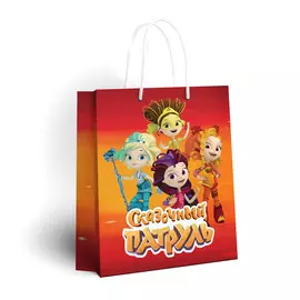 Пакет подарочный ND Play Сказочный патруль красный, 33,5х40,6х15,5 см