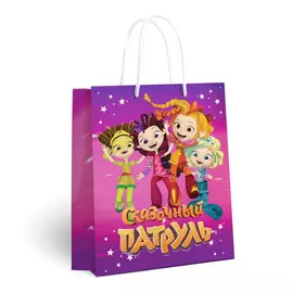 Пакет подарочный ND Play Сказочный патруль большой лиловый, 33,5х40,6х15,5 см
