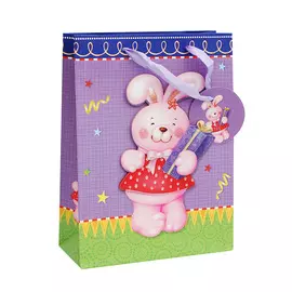 Пакет подарочный "Розовый зайка"