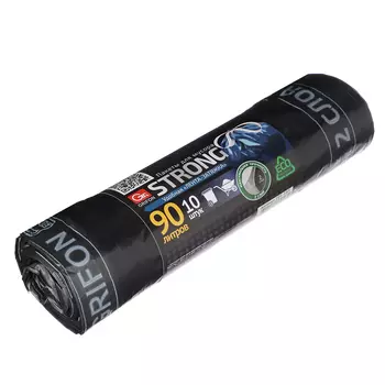 Пакеты для мусора Grifon с завязками 2слоя 90л 10шт