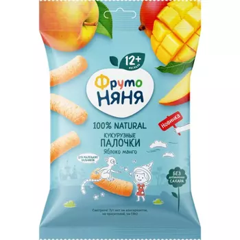 Палочки ФрутоНяня кукурузные яблоко и манго 20 г