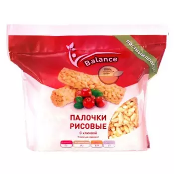 Палочки Lope-Lope рисовые с клюквой и фруктозой 90 г