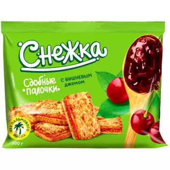 Палочки Снежка сдобные с вишнёвым джемом 300 г