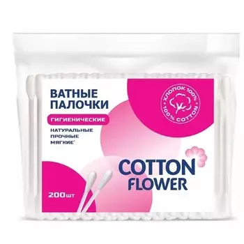 Палочки ватные Cotton Flower ПЭ 200 шт