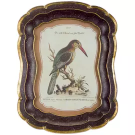 Панно Glasar птица на ветке с красным клювом, 24x18x2 см