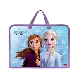 Папка для тетрадей на молнии А4 Hatber Холодное сердце 1 отделение с ручками