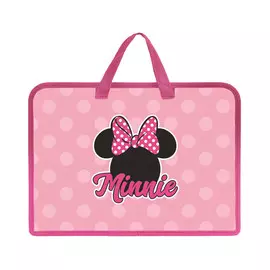 Папка для тетрадей на молнии А4 Hatber Минни Маус 1 отделение с ручками