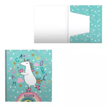 Папка для тетрадей пластиковая Erich Krause Rainbow Skate на резинках A5+